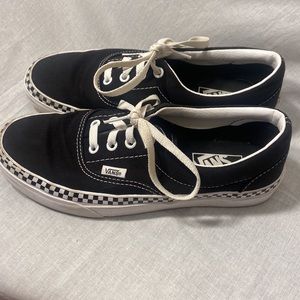 Vans Black and White Checkerboard Low Top Sneakers